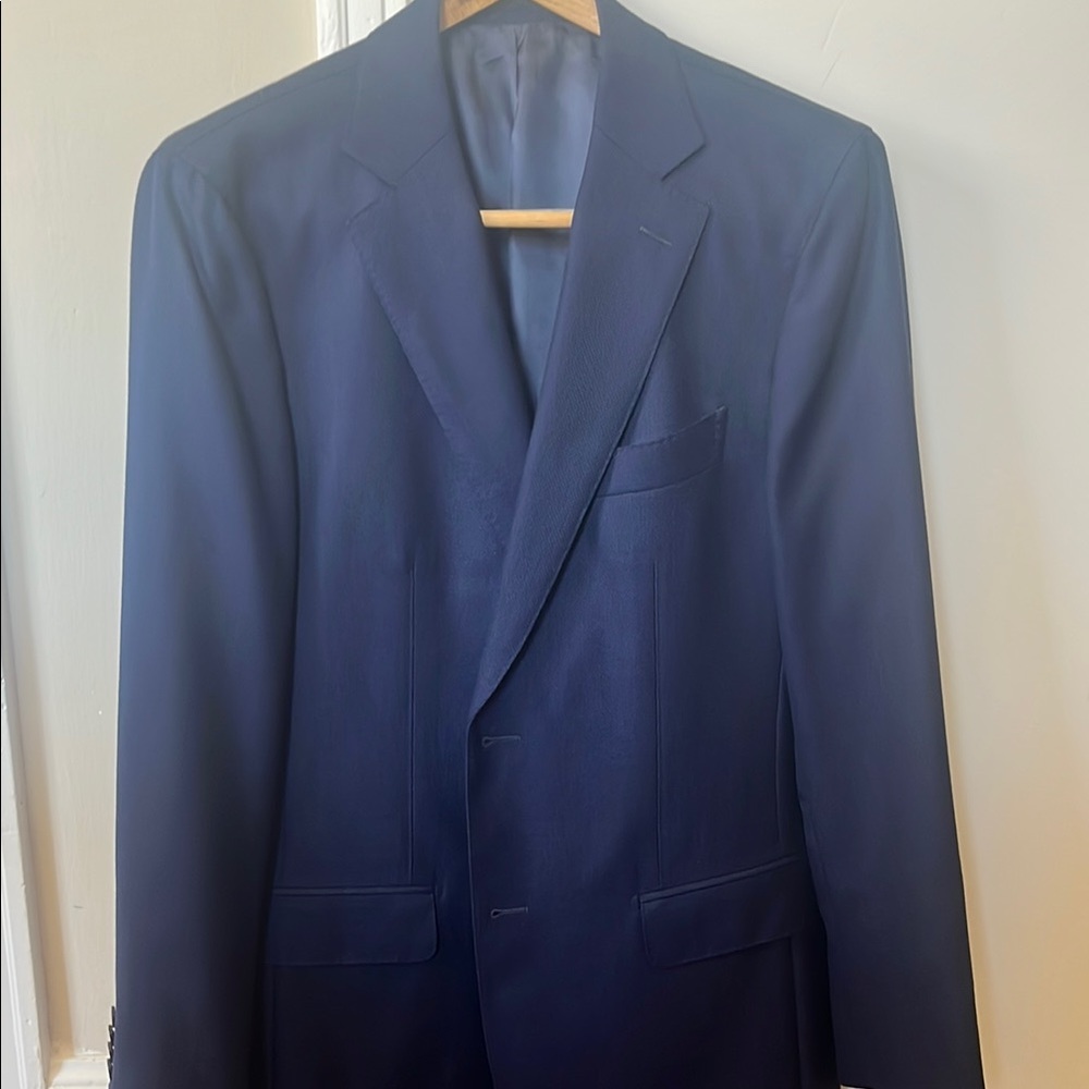 SuitSupply Men's Navy Havana Sport-coat summer weight wool. 40R slim fit.